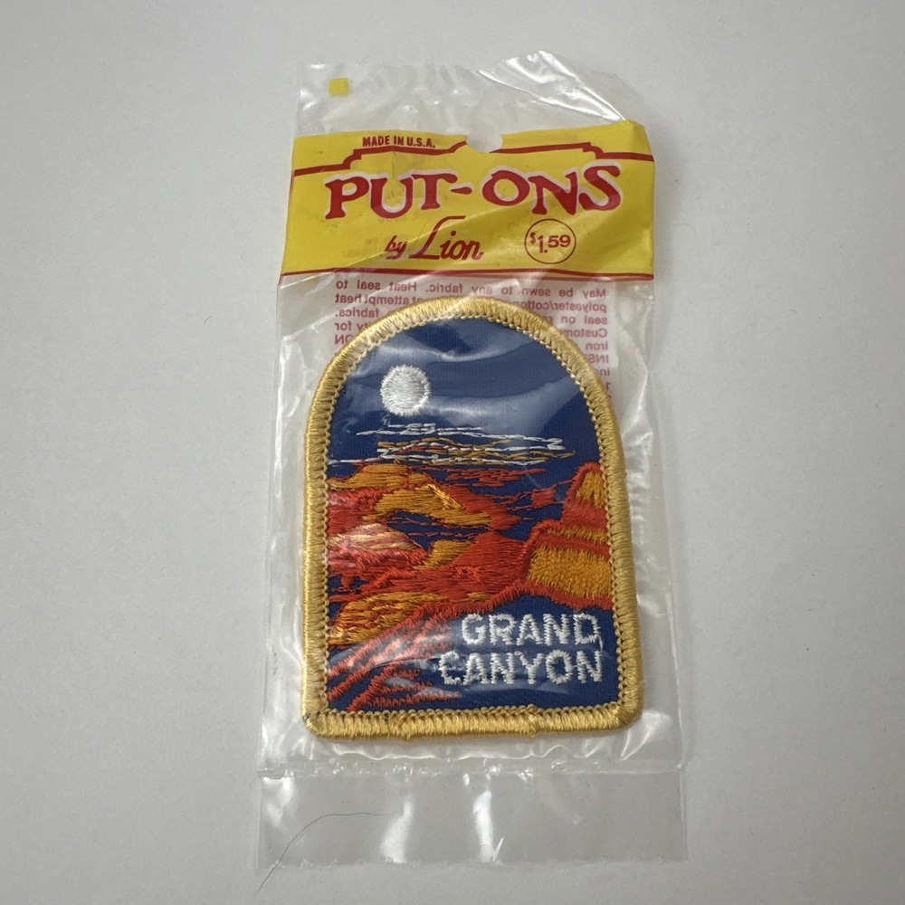 Vintage NOS Patch Grand Canyon National Park Arizona AZ Souvenir Put-Ons Lion